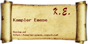 Kampler Emese névjegykártya